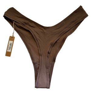 SKIMS Kim Kardashian Dipped Thong Panty Umber Brown PN-DTH-2027 Women's Size 2X